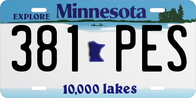 MN license plate 381PES
