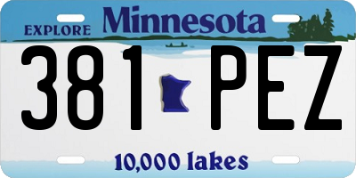 MN license plate 381PEZ
