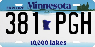 MN license plate 381PGH