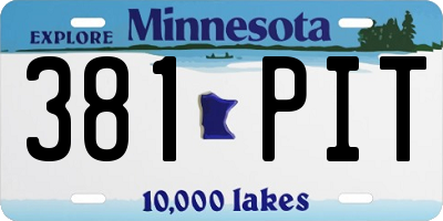 MN license plate 381PIT