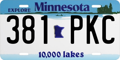 MN license plate 381PKC