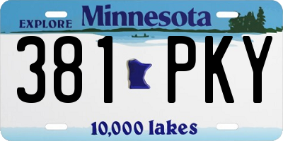 MN license plate 381PKY
