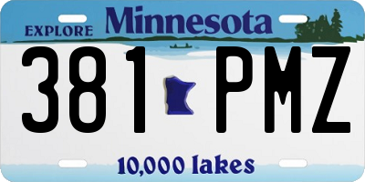 MN license plate 381PMZ