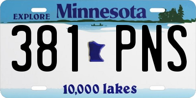 MN license plate 381PNS
