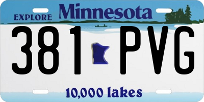 MN license plate 381PVG