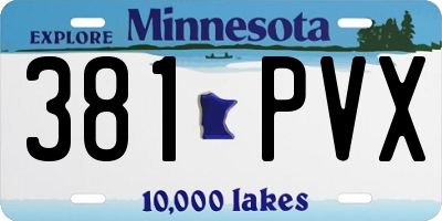 MN license plate 381PVX