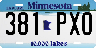 MN license plate 381PXO