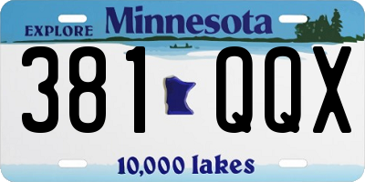 MN license plate 381QQX