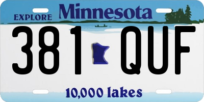MN license plate 381QUF
