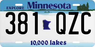 MN license plate 381QZC