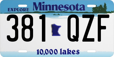 MN license plate 381QZF