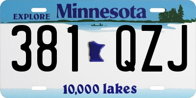 MN license plate 381QZJ