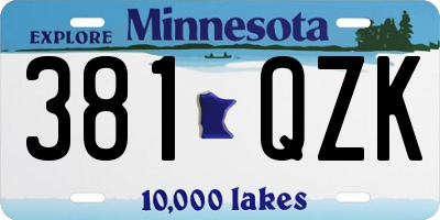 MN license plate 381QZK