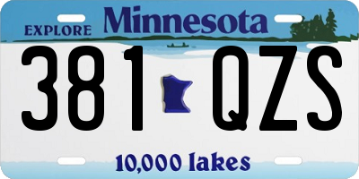 MN license plate 381QZS