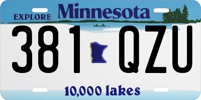 MN license plate 381QZU