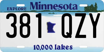 MN license plate 381QZY