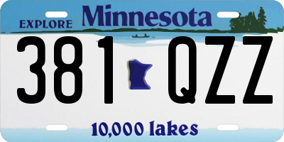 MN license plate 381QZZ