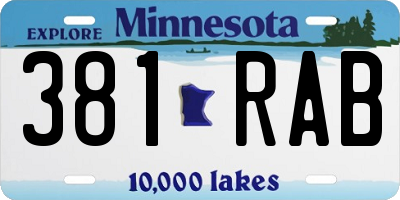 MN license plate 381RAB
