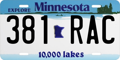 MN license plate 381RAC