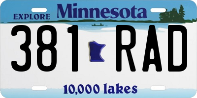 MN license plate 381RAD