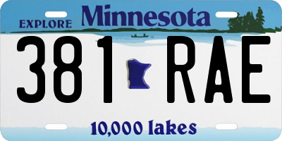 MN license plate 381RAE