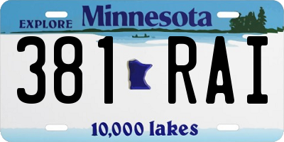 MN license plate 381RAI
