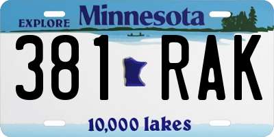 MN license plate 381RAK