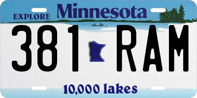 MN license plate 381RAM
