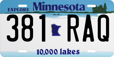 MN license plate 381RAQ