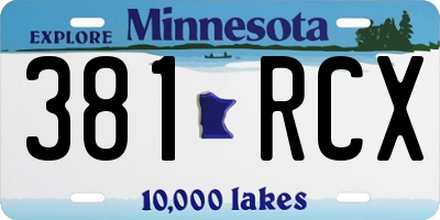 MN license plate 381RCX