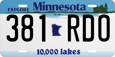 MN license plate 381RDO
