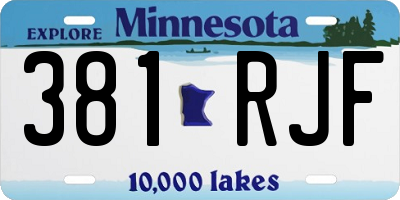 MN license plate 381RJF