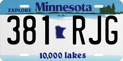 MN license plate 381RJG