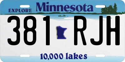 MN license plate 381RJH