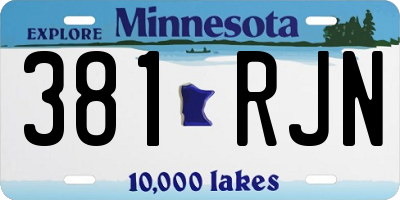 MN license plate 381RJN