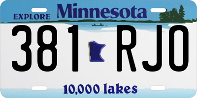 MN license plate 381RJO