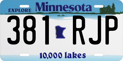 MN license plate 381RJP