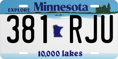 MN license plate 381RJU