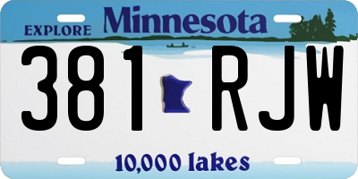 MN license plate 381RJW