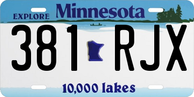MN license plate 381RJX