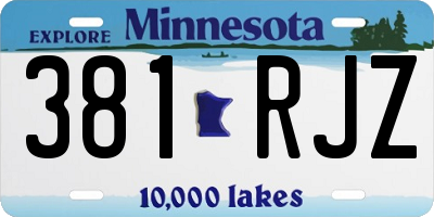 MN license plate 381RJZ