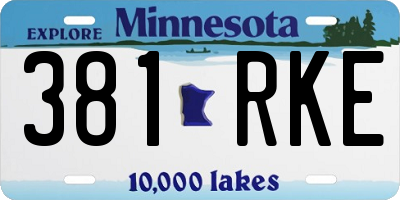 MN license plate 381RKE