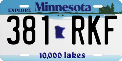 MN license plate 381RKF