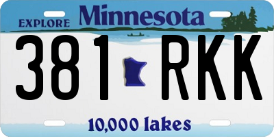 MN license plate 381RKK