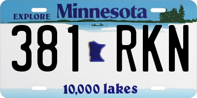 MN license plate 381RKN