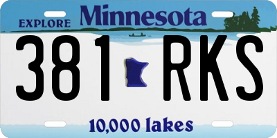 MN license plate 381RKS