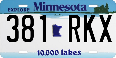 MN license plate 381RKX