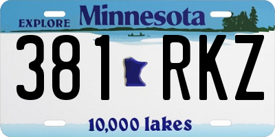 MN license plate 381RKZ
