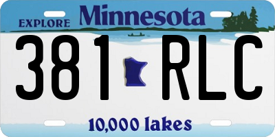 MN license plate 381RLC