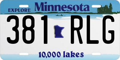 MN license plate 381RLG